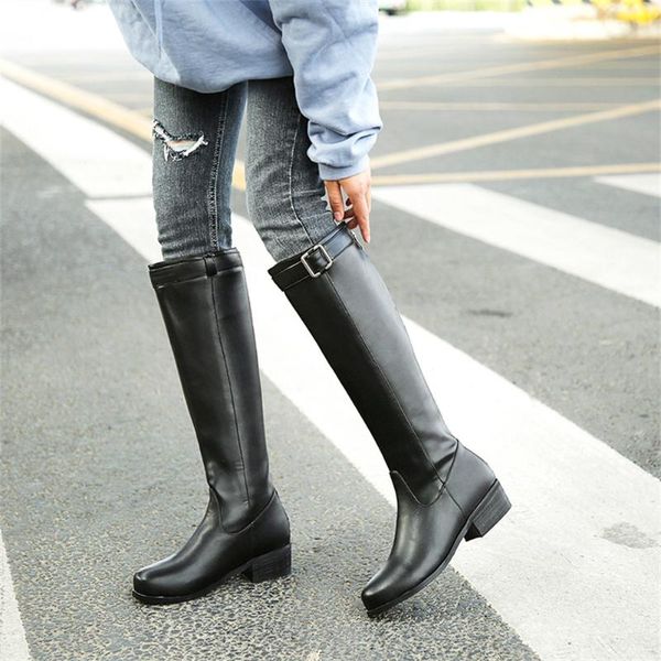 boots sarairis fashion great quality modern concise women solid comfy zipper knee-high square heel shoes, Black
boots sarairis fashion great quality modern concise women solid comfy zipper knee-high square heel shoes, Black