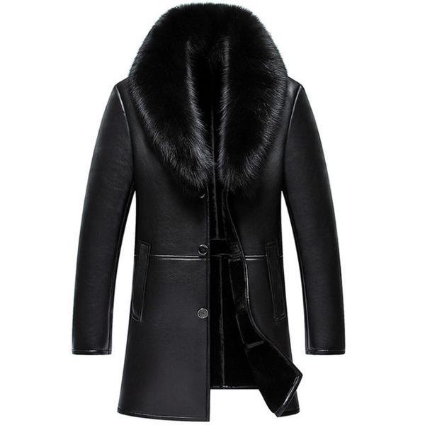 men's fur & faux russian winter collar leather jacket men business casual medium long windbreaker coat male sheep skin 5xl ah9w, Black
men's fur & faux russian winter collar leather jacket men business casual medium long windbreaker coat male sheep skin 5xl ah9w, Black