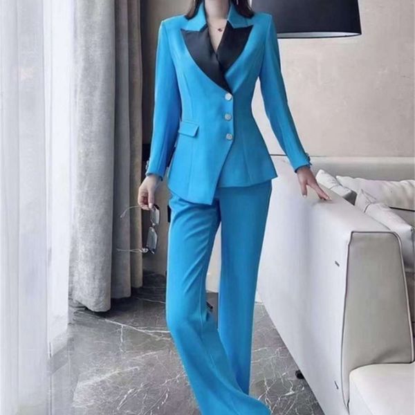 2021 spring new fashion blazer jacket straight pants suit women's a041, Black;white
2021 spring new fashion blazer jacket straight pants suit women's a041, Black;white