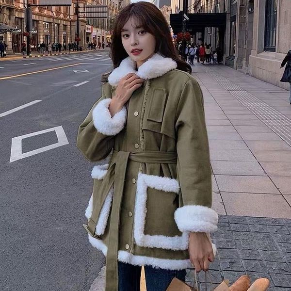 women's wool & blends herstory 2021 korean style winter lambwool shirling furry coat women pocket loose cotton jackets fleece inner thi, Black
women's wool & blends herstory 2021 korean style winter lambwool shirling furry coat women pocket loose cotton jackets fleece inner thi, Black