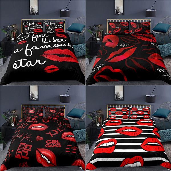 home textile luxury 3d lips print 2/3pcs comfortable duvet cover pillowcase bedding sets and king eu/us/au size
home textile luxury 3d lips print 2/3pcs comfortable duvet cover pillowcase bedding sets and king eu/us/au size