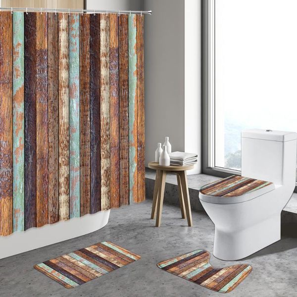 shower curtains 4pcs set vintage old wooden board wood grain color boards bathroom sets with non-slip carpet bath mat toilet rug
shower curtains 4pcs set vintage old wooden board wood grain color boards bathroom sets with non-slip carpet bath mat toilet rug