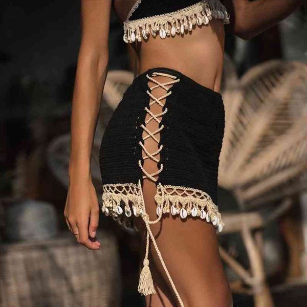 hand knit swimwear beachwear women crochet mini skirt cover bottom outfit shells skirts, White;black
hand knit swimwear beachwear women crochet mini skirt cover bottom outfit shells skirts, White;black