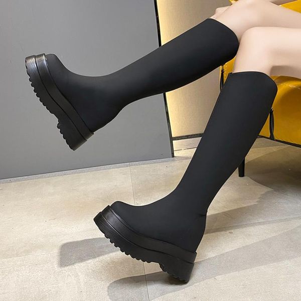 boots women's shoes 2021 autumn winter fashion platform knee high women wedges heels punk style heighten, Black
boots women's shoes 2021 autumn winter fashion platform knee high women wedges heels punk style heighten, Black