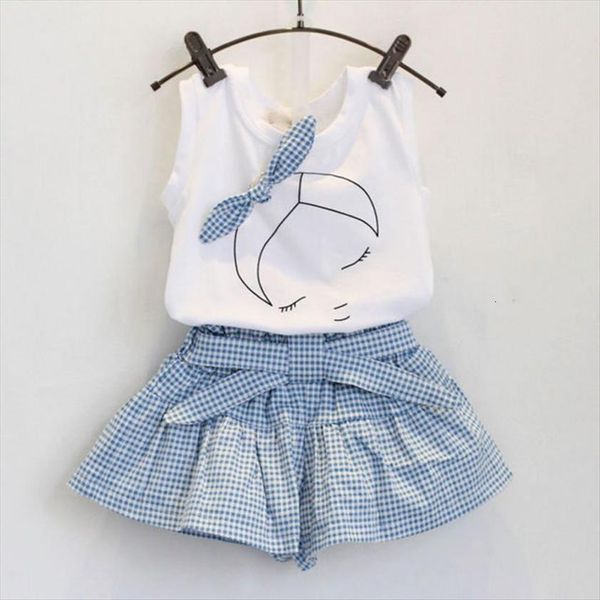 2pcs summer fashion baby girls suits cute clothes sets white t shirt and plaid blue pants for 2 6 years
2pcs summer fashion baby girls suits cute clothes sets white t shirt and plaid blue pants for 2 6 years