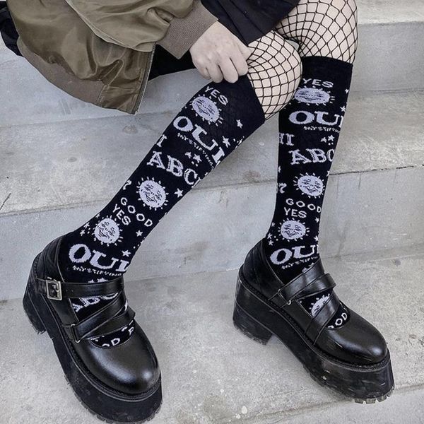 socks & hosiery women girls gothic punk knee high long harajuku moon star letters printed kawaii lolita student black stockings, Black;white
socks & hosiery women girls gothic punk knee high long harajuku moon star letters printed kawaii lolita student black stockings, Black;white