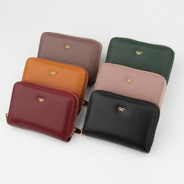 card holders organ bag korean women's leather multi zipper certificate bank short simple small zero wallet, Brown;gray
card holders organ bag korean women's leather multi zipper certificate bank short simple small zero wallet, Brown;gray