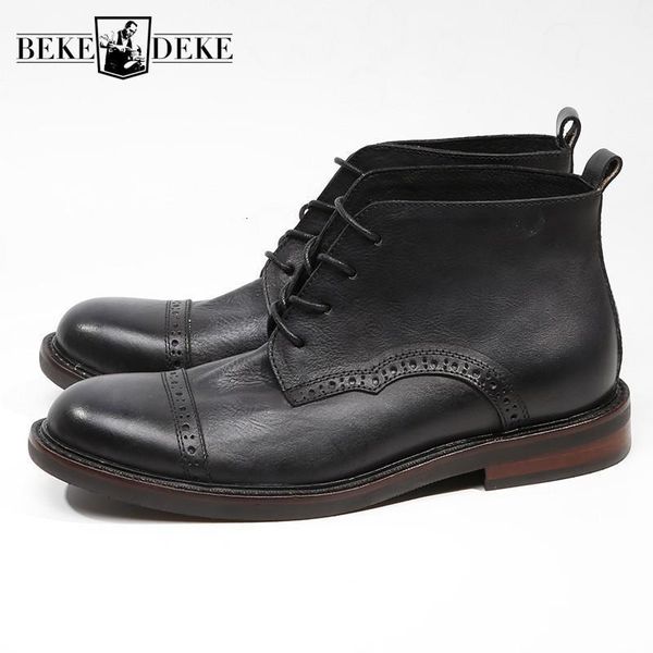 boots 100% real leather vintage safety men ankle shoes handmade brogue wing tip booties retro round toe lace up 1 y5i3, Black
boots 100% real leather vintage safety men ankle shoes handmade brogue wing tip booties retro round toe lace up 1 y5i3, Black