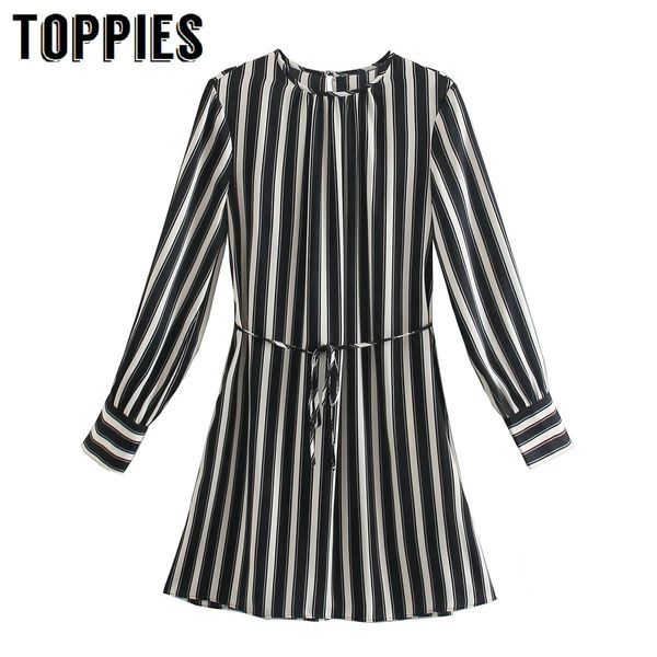 ies new women vestidos striped dresses women long sleeve dress 210412, Black;gray