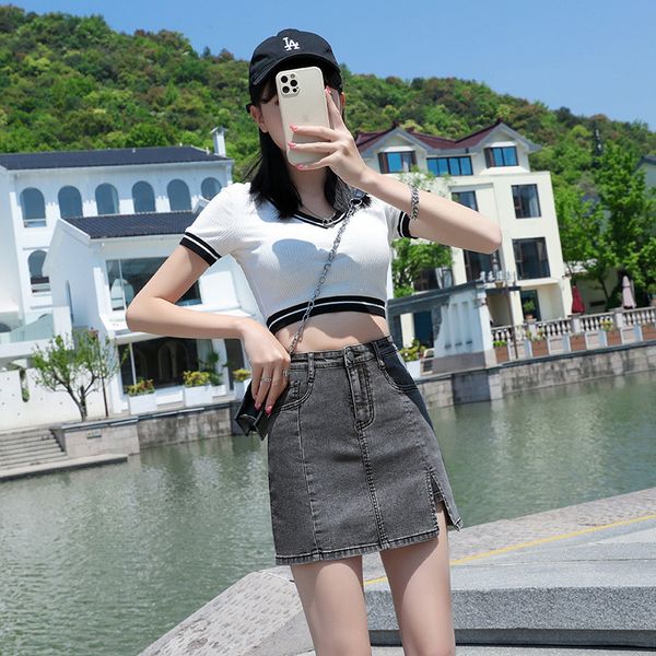 skirts 2021 summer elastic denim half high waist split short spice girl a-line skirt, light proof hip wrap trouser skirt a, Black
skirts 2021 summer elastic denim half high waist split short spice girl a-line skirt, light proof hip wrap trouser skirt a, Black