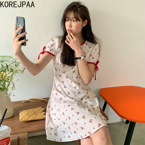 korejpaa women mini dress summer korea fashion retro elegant cute bear print o neck strap high waist bubble sleeve vestido 210526, Black;gray
korejpaa women mini dress summer korea fashion retro elegant cute bear print o neck strap high waist bubble sleeve vestido 210526, Black;gray