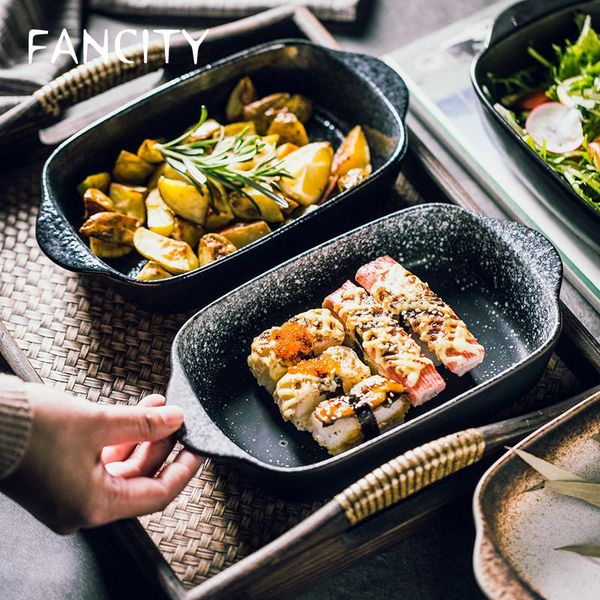 bowls fancity double ear baking trays, oven household large ceramic plates, salad fruit plates
bowls fancity double ear baking trays, oven household large ceramic plates, salad fruit plates