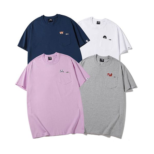 women and men's t-shirt 100% cotton embroidered animal short sleeve tees for summer spring women's, White
women and men's t-shirt 100% cotton embroidered animal short sleeve tees for summer spring women's, White