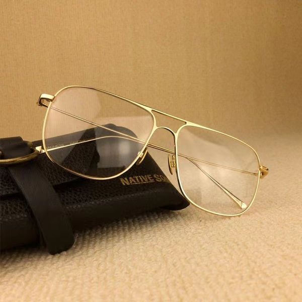 designer sunglasses han huohuo's same native sons for male and female pilots ultra light pure titanium full spectacle frame, White;black
designer sunglasses han huohuo's same native sons for male and female pilots ultra light pure titanium full spectacle frame, White;black