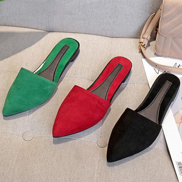 slippers woman shoes flats mules fashion pointed toe slip on slides ladies shallow sandals zapatos mujer black red green e877
slippers woman shoes flats mules fashion pointed toe slip on slides ladies shallow sandals zapatos mujer black red green e877
