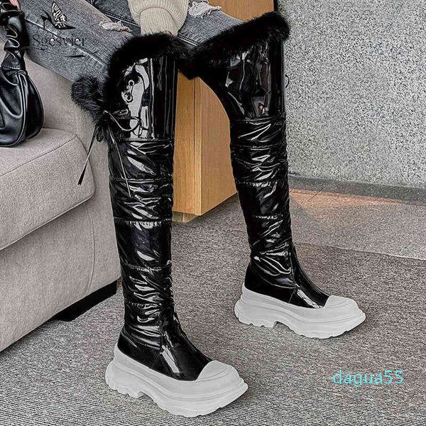 2021 new arrive winter keep warm over the knee boots wedge heels round toe women genuine leather snow, Black
2021 new arrive winter keep warm over the knee boots wedge heels round toe women genuine leather snow, Black