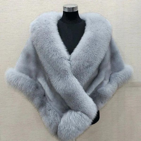 women's fur & faux 2021 winter coat mink cloak fake noble party evening dress shawl, Black
women's fur & faux 2021 winter coat mink cloak fake noble party evening dress shawl, Black