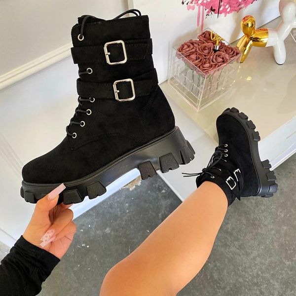 boots 2021 women's winter fashion wedge platform buckle strap round toe lace up casual short ankle plus size #40, Black
boots 2021 women's winter fashion wedge platform buckle strap round toe lace up casual short ankle plus size #40, Black