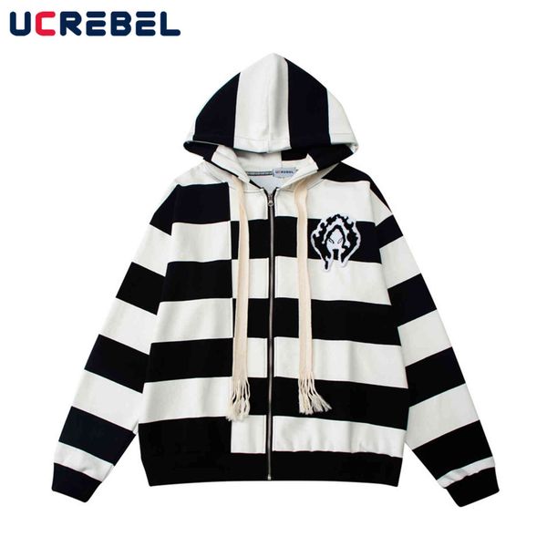 main imports: men's striped cardigan coarse wool sweatshirt casual street suit loose coat autumn, Black
main imports: men's striped cardigan coarse wool sweatshirt casual street suit loose coat autumn, Black