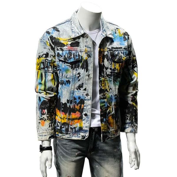 men's jackets kiovno men graffiti hip hop denim painted streetwear outwear coats for male washed, Black;brown
men's jackets kiovno men graffiti hip hop denim painted streetwear outwear coats for male washed, Black;brown