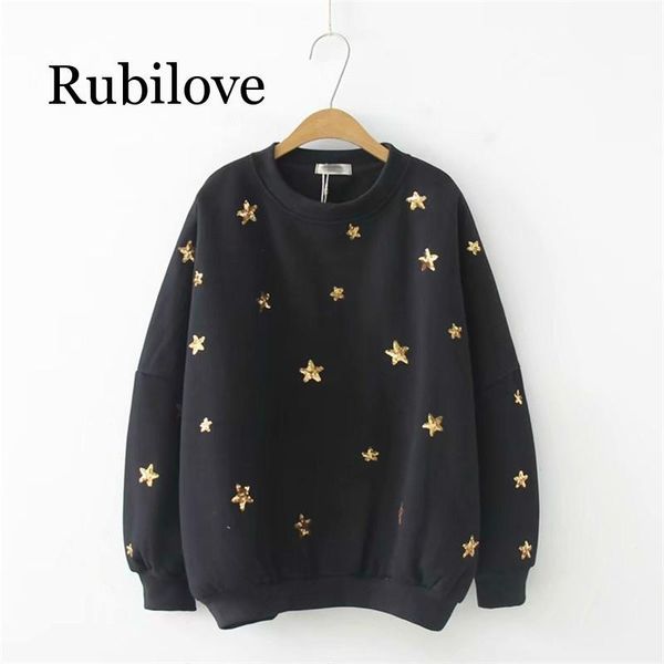 women's hoodies & sweatshirts rubilove gold stars embroidery black 2021 autumn women crew neck long sleeve pullover casual female clot
women's hoodies & sweatshirts rubilove gold stars embroidery black 2021 autumn women crew neck long sleeve pullover casual female clot