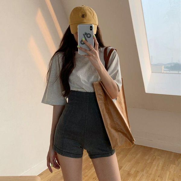 gym clothing tight denim shorts women's summer high waist wild elasticity was thin a-shaped bag hip ins girl sports, White;black
gym clothing tight denim shorts women's summer high waist wild elasticity was thin a-shaped bag hip ins girl sports, White;black