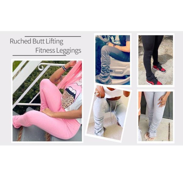 high waist leggings women fitness legging workout stacked leggins femme ruched perfect fit pants trousers gym joggers, Black
high waist leggings women fitness legging workout stacked leggins femme ruched perfect fit pants trousers gym joggers, Black