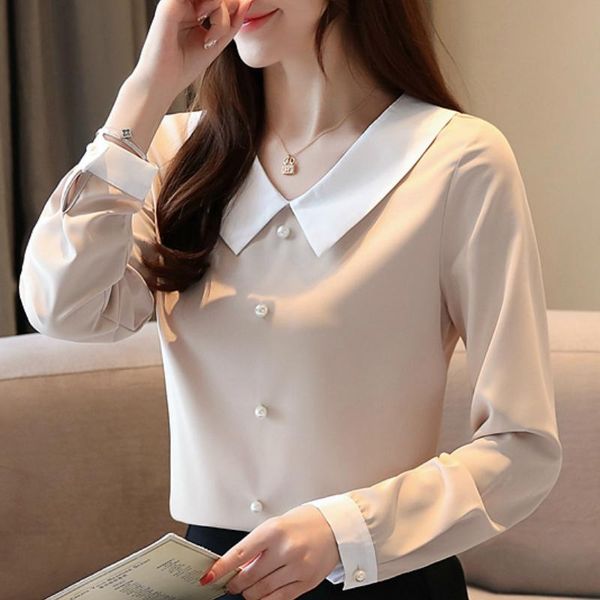 women's blouses & shirts fashion woman 2021 autumn long sleeve chiffon blouse women womens and blusas b867, White
women's blouses & shirts fashion woman 2021 autumn long sleeve chiffon blouse women womens and blusas b867, White