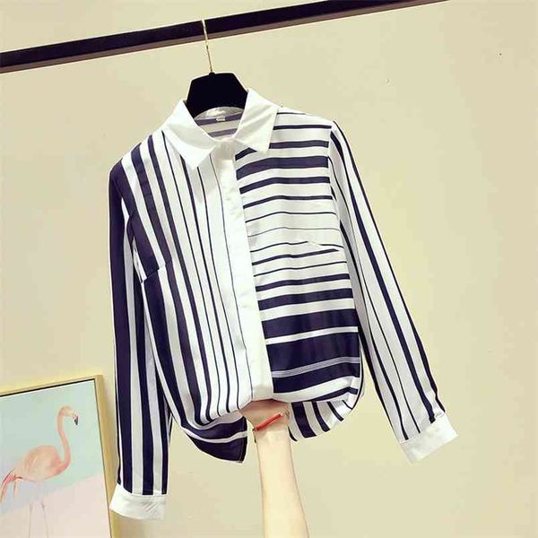 spring autumn women's striped shirt office lady long sleeve small fashion thin chiffon women blouses gd236 210506, White
spring autumn women's striped shirt office lady long sleeve small fashion thin chiffon women blouses gd236 210506, White
