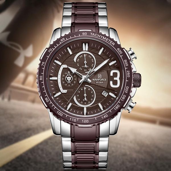wristwatches naviforce men watch chronograph sport watches waterproof clock business quartz relogio masculino 2021, Slivery;brown
wristwatches naviforce men watch chronograph sport watches waterproof clock business quartz relogio masculino 2021, Slivery;brown