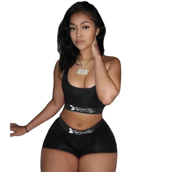 sportwear women letter printing tracksuits suits workout sports strings vest crop casual two-piece shorts set plus size, Gray
sportwear women letter printing tracksuits suits workout sports strings vest crop casual two-piece shorts set plus size, Gray