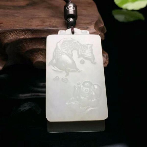 lockets h34#exquisite hetian jade pendant, Silver