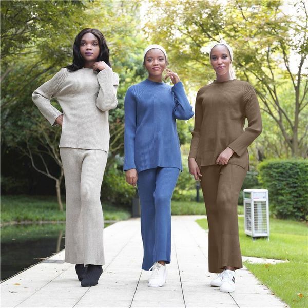 loose knitted cardigan for autumn dubai simply style women sweater and pants sets women's two piece, White
loose knitted cardigan for autumn dubai simply style women sweater and pants sets women's two piece, White