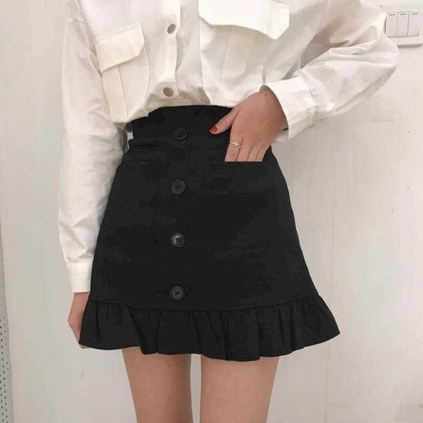 girl's vintage skirt summer korean all-match fishtail high waist thin fungus sweet elegant kawaii dress 210526, Black
girl's vintage skirt summer korean all-match fishtail high waist thin fungus sweet elegant kawaii dress 210526, Black