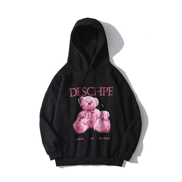 fashion fleece hoodies cartoon bear print plush sweater men's brand hoodie street trend loose pullover, Black
fashion fleece hoodies cartoon bear print plush sweater men's brand hoodie street trend loose pullover, Black