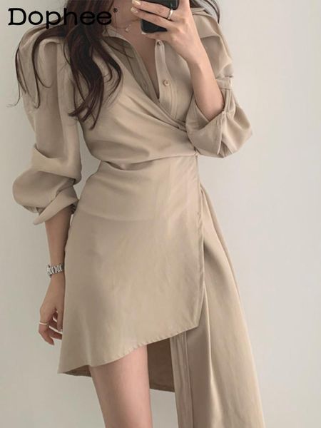 casual dresses irregular shirt dress women spring temperament waist-controll slim long sleeve collar chiffon midi female streetwear, Black;gray
casual dresses irregular shirt dress women spring temperament waist-controll slim long sleeve collar chiffon midi female streetwear, Black;gray