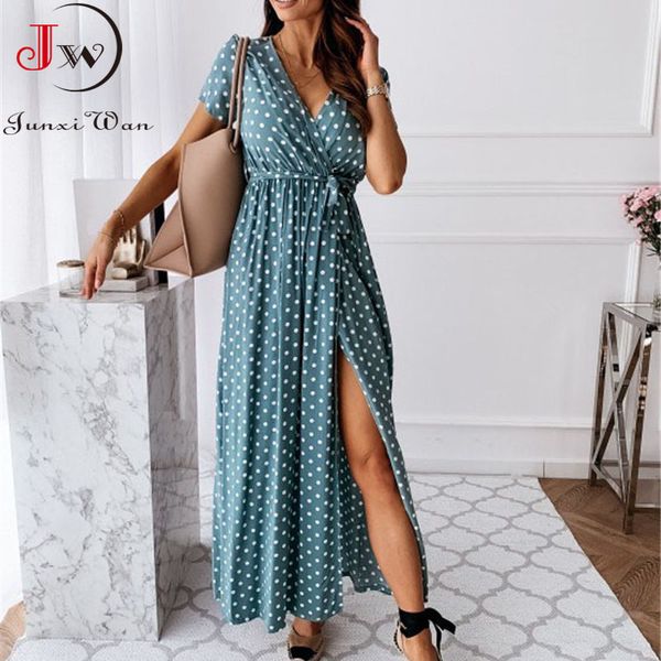 summer short sleeve v neck bohemian long dress women polka dot print casual split beach maxi sundress plus size 3xl 210510, Black;gray
summer short sleeve v neck bohemian long dress women polka dot print casual split beach maxi sundress plus size 3xl 210510, Black;gray