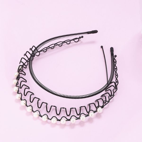 wave hairband men's and women's pearl headband invisible sports trend bangs broken hairpin, Silver
wave hairband men's and women's pearl headband invisible sports trend bangs broken hairpin, Silver