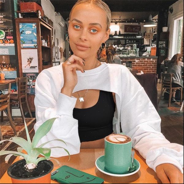 seasons cropped streetwear o women hoodies neck loose solid fashion long sleeve hoodie crop spring summer asts80301, Black
seasons cropped streetwear o women hoodies neck loose solid fashion long sleeve hoodie crop spring summer asts80301, Black