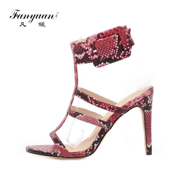 fanyuan fashion gladiator ankle strap sandals buckle thin high heels women's shoes summer snakeskin pattern wedding, Black
fanyuan fashion gladiator ankle strap sandals buckle thin high heels women's shoes summer snakeskin pattern wedding, Black