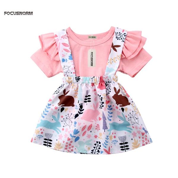 cute lovely summer toddler girls sets 0-4y pink petal sleeve cotton pullover t-shirts rabbits floral print overall skirts 2pcs clothing, White
cute lovely summer toddler girls sets 0-4y pink petal sleeve cotton pullover t-shirts rabbits floral print overall skirts 2pcs clothing, White