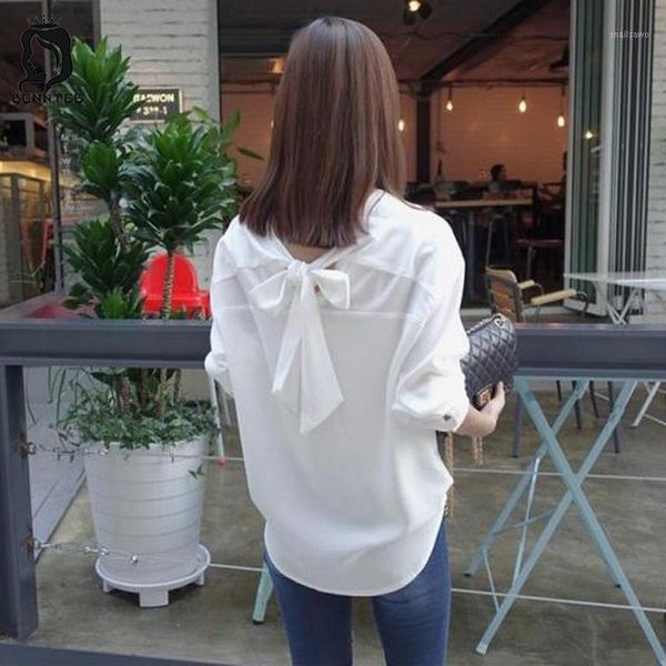 women's blouses & shirts summer women big bow blouse womens loose v-neck female chiffon females korean style breathable elegant lad, White
women's blouses & shirts summer women big bow blouse womens loose v-neck female chiffon females korean style breathable elegant lad, White