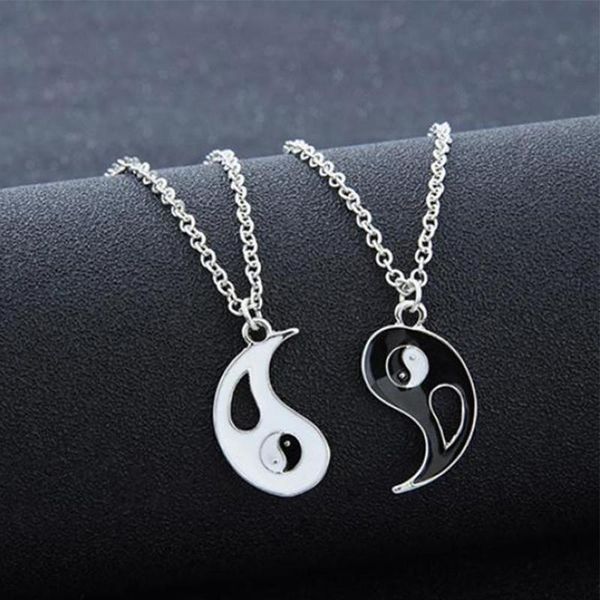 fashion chinese tai chi round pendant necklace 2-piece set yin yang gossip punk couple accessories jewelry gifts for friends necklaces, Silver
fashion chinese tai chi round pendant necklace 2-piece set yin yang gossip punk couple accessories jewelry gifts for friends necklaces, Silver