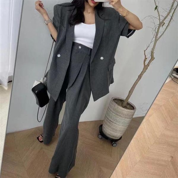 women's two piece pants alien kitty 2021 autumn two-piece sets single button pocket blazer fashion solid color wide leg casual suit, White
women's two piece pants alien kitty 2021 autumn two-piece sets single button pocket blazer fashion solid color wide leg casual suit, White