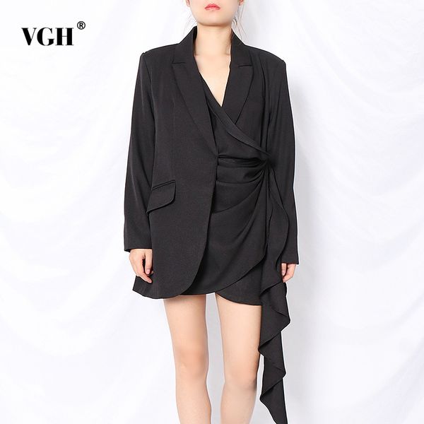vgh black irregular hem blazer for women notched long sleeve solid chic blazers female fashion new clothing spring style 210421, White;black
vgh black irregular hem blazer for women notched long sleeve solid chic blazers female fashion new clothing spring style 210421, White;black