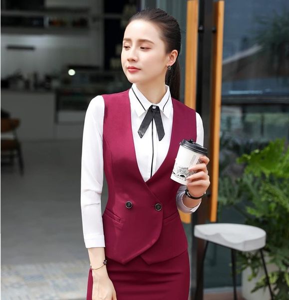 women's vests formal fashion ladies wine red vest women waistcoat female work wear office uniform styles, Black;white
women's vests formal fashion ladies wine red vest women waistcoat female work wear office uniform styles, Black;white