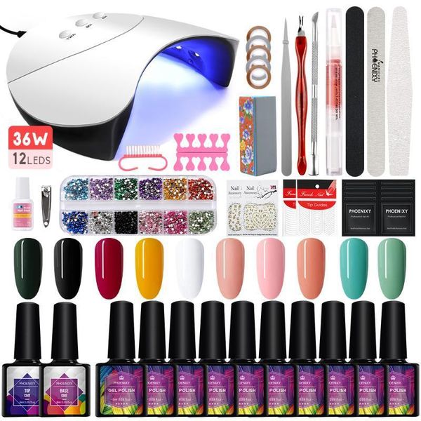 nail polish kit 10pcs soak off varnish 36w dryer 12 led beads lamp base coat art tools all for manicure1
nail polish kit 10pcs soak off varnish 36w dryer 12 led beads lamp base coat art tools all for manicure1