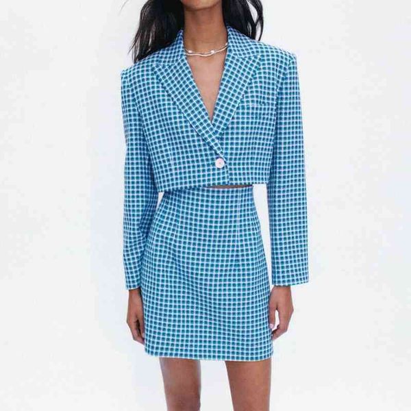 za women suit fashion plaid office 2-piece suit women suit fashion slim plaid street youth women suits short skirt suits 210708, White
za women suit fashion plaid office 2-piece suit women suit fashion slim plaid street youth women suits short skirt suits 210708, White