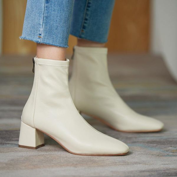 elegant slim square head minter 2021 thick high heel commuter versatile ol elastic short boots dress shoes, Black
elegant slim square head minter 2021 thick high heel commuter versatile ol elastic short boots dress shoes, Black