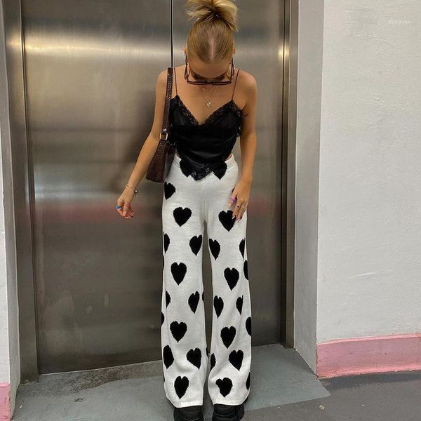 women's pants & capris y2k black heart print knit wide leg for women fashion high waist baggy sweatpants white trouser streetwear, Black;white
women's pants & capris y2k black heart print knit wide leg for women fashion high waist baggy sweatpants white trouser streetwear, Black;white